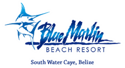 Logo for Blue Marlin Beach Resort in South Water Caye, Belize.