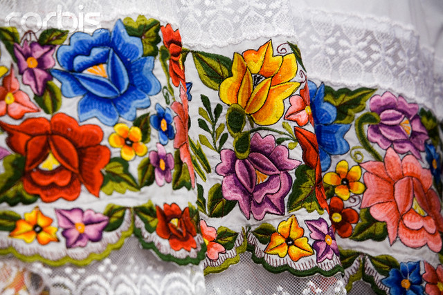 Embroidery on Traditional Mestizo Dress