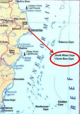 south water caye map blue marlin beach resort