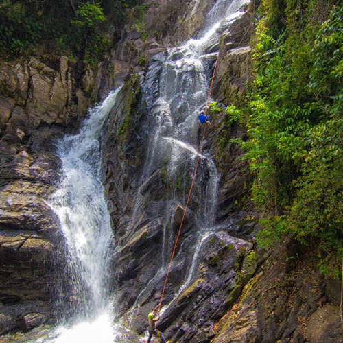 Belize waterfall rappel